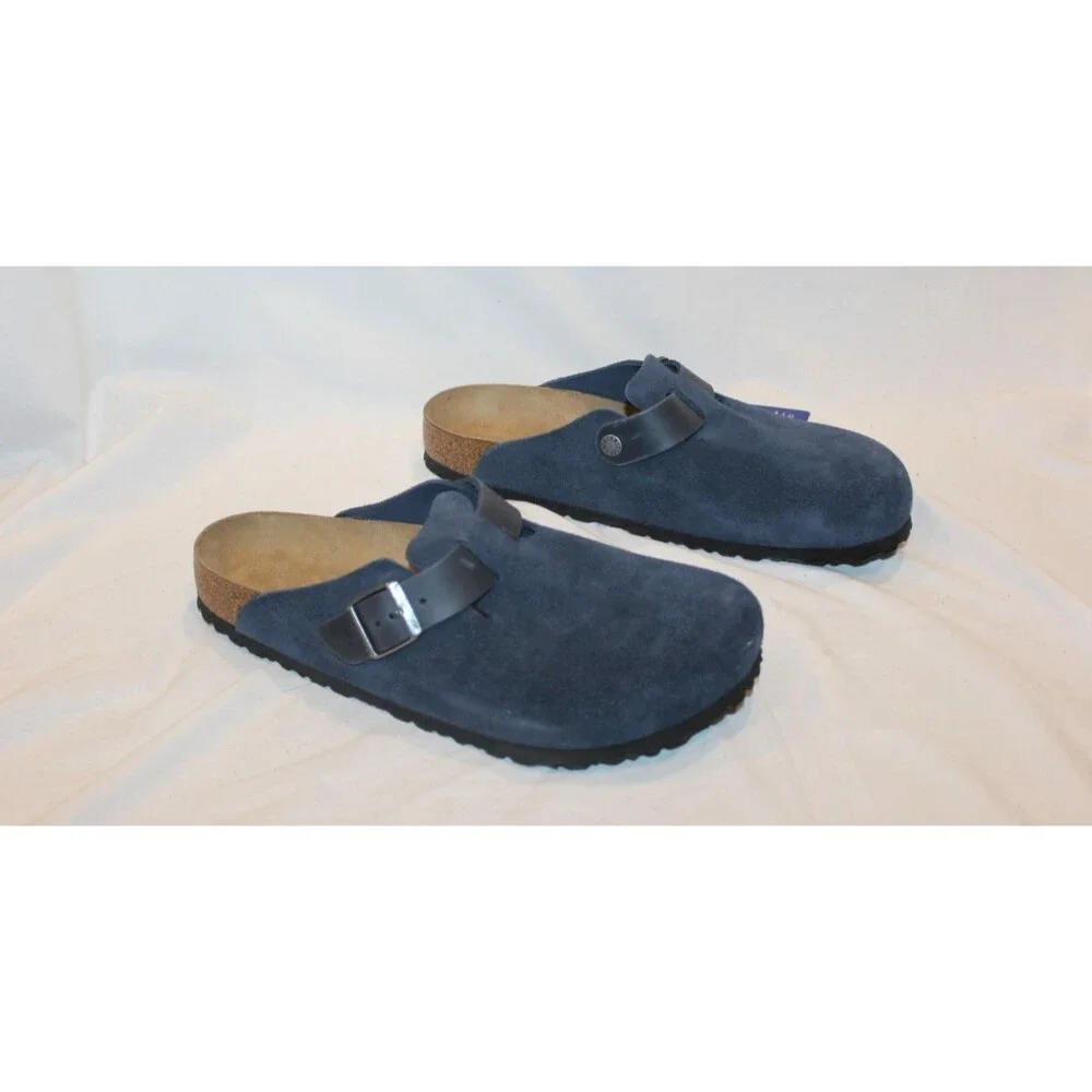 Birkenstock Men's Boston BS Suede Mule Clog Suede Sandals EU 42 US 9 Reg Blue